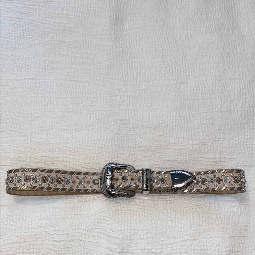 Leatherock white bejeweled belt